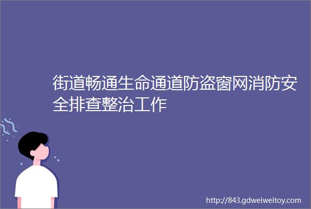 街道畅通生命通道防盗窗网消防安全排查整治工作